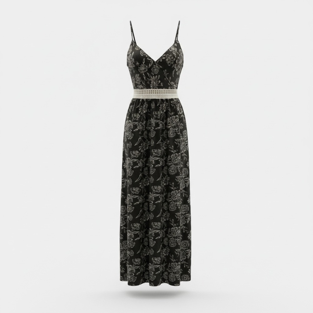 Justify Floral Maxi Dress with Lace Waist · Boho Summer Vacation · Large